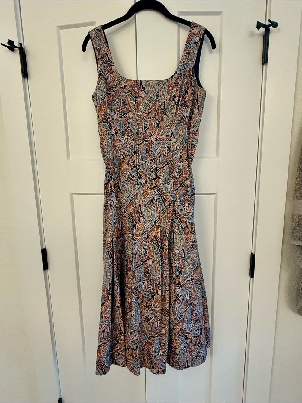 Veronica Beard Jolie Pleated Paisley Stretch Cotton Midi-Dress